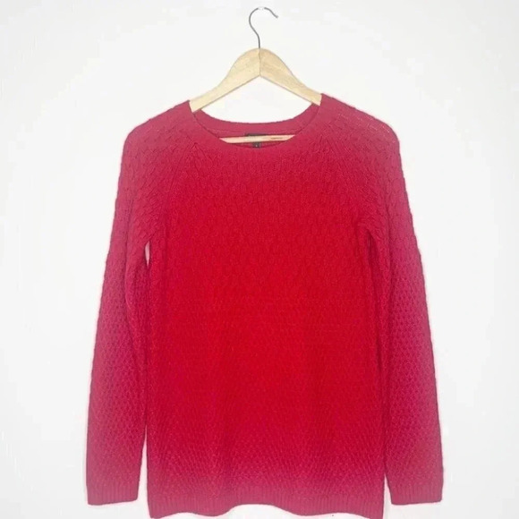 Talbots Nylon LambsWool Crew Neck Red Sweater Size Small - Picture 3 of 8